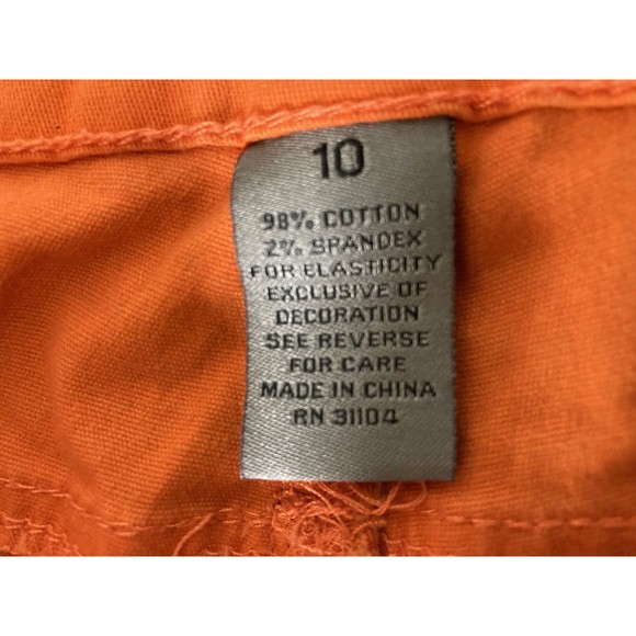 New Directions Weekend Orange Cropped/Capri Womens 10 Stretch Straight Cuffed - Picture 8 of 8
